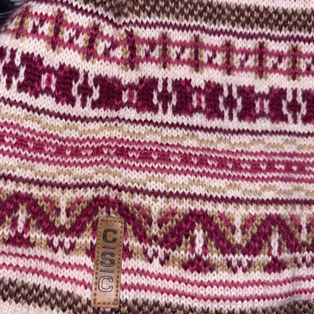 Columbia Sportswear Retro Fair Isle‎ Beanie Hat Pom Poms Unisex O S Winter Snow